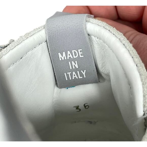 M. Gemi The Storia Sneaker Gray & Silver Size 6 Mixed Media Sporty Casual - Picture 13 of 13